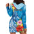 Personalised Kosrae States Humpback Whale Hoodie Dress Polynesian Tropical Flowers