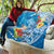 Personalised Kosrae States Humpback Whale Quilt Polynesian Tropical Flowers