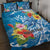 Personalised Kosrae States Humpback Whale Quilt Bed Set Polynesian Tropical Flowers