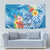 Personalised Kosrae States Humpback Whale Tapestry Polynesian Tropical Flowers