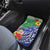 Personalised Pohnpei States Humpback Whale Car Mats Polynesian Tropical Flowers