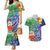 Personalised Pohnpei States Humpback Whale Couples Matching Mermaid Dress and Hawaiian Shirt Polynesian Tropical Flowers