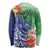 Personalised Pohnpei States Humpback Whale Long Sleeve Shirt Polynesian Tropical Flowers