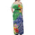 Personalised Pohnpei States Humpback Whale Off Shoulder Maxi Dress Polynesian Tropical Flowers