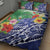 Personalised Pohnpei States Humpback Whale Quilt Bed Set Polynesian Tropical Flowers