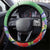 Pohnpei States Humpback Whale Steering Wheel Cover Polynesian Tropical Flowers