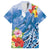 Personalised Yap States Humpback Whale Hawaiian Shirt Polynesian Tropical Flowers