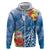 Personalised Yap States Humpback Whale Hoodie Polynesian Tropical Flowers