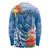 Personalised Yap States Humpback Whale Long Sleeve Shirt Polynesian Tropical Flowers