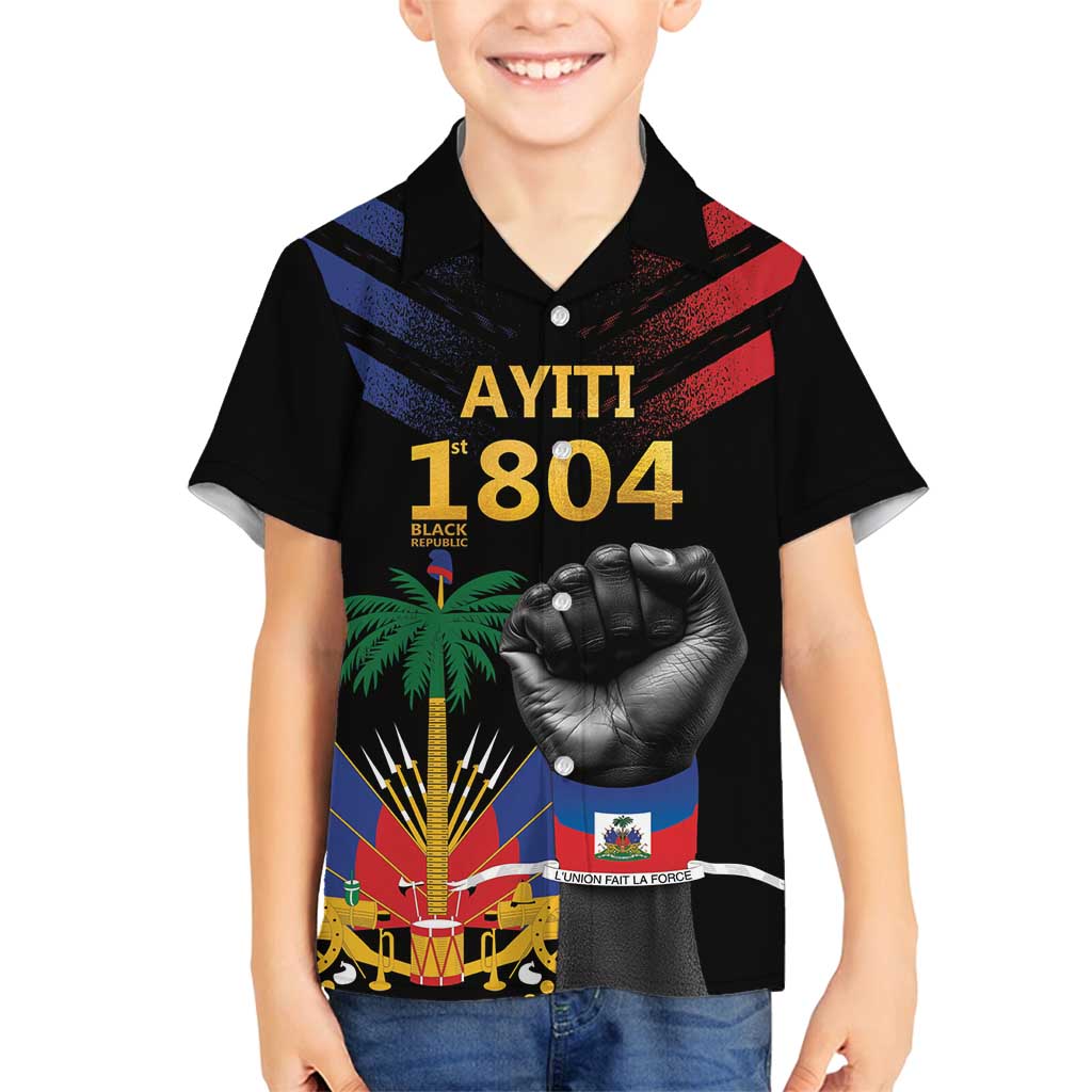 Haiti Independence Day Family Matching Long Sleeve Bodycon Dress and Hawaiian Shirt The First Black Republic Since 1804
