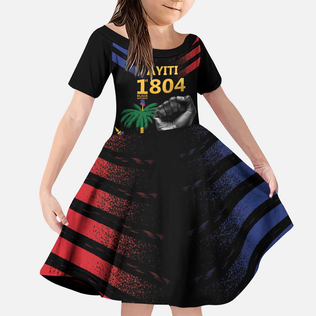 Haiti Independence Day Kid Short Sleeve Dress The First Black Republic Since 1804