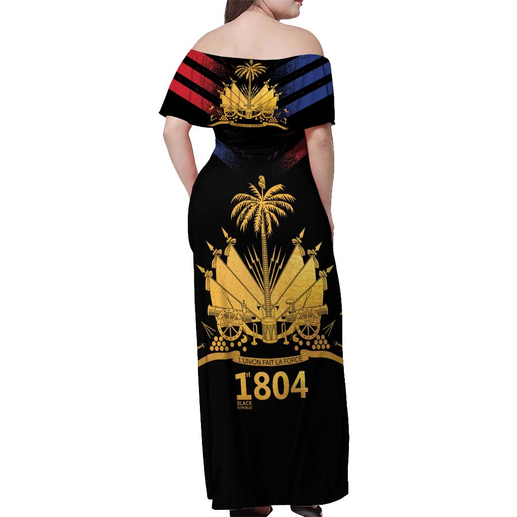Haiti Independence Day Off Shoulder Maxi Dress The First Black Republic Since 1804 LT9 - Polynesian Pride
