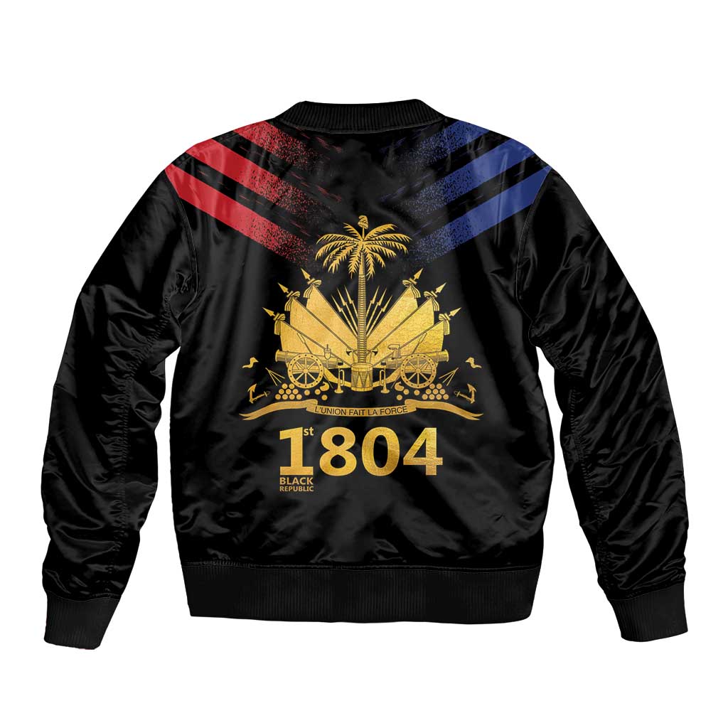Haiti Independence Day Sleeve Zip Bomber Jacket The First Black Republic Since 1804 LT9 - Polynesian Pride