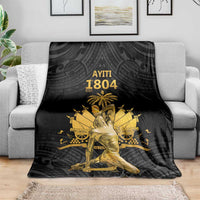 Haitian Negre Marron 1804 Blanket Black Polynesian Pattern