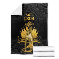 Haitian Negre Marron 1804 Blanket Black Polynesian Pattern