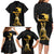 Haitian Negre Marron 1804 Family Matching Long Sleeve Bodycon Dress and Hawaiian Shirt Black Polynesian Pattern