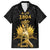 Haitian Negre Marron 1804 Family Matching Long Sleeve Bodycon Dress and Hawaiian Shirt Black Polynesian Pattern