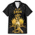Haitian Negre Marron 1804 Family Matching Short Sleeve Bodycon Dress and Hawaiian Shirt Black Polynesian Pattern