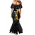 Haitian Negre Marron 1804 Mermaid Dress Black Polynesian Pattern