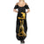 Haitian Negre Marron 1804 Summer Maxi Dress Black Polynesian Pattern