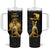 Haitian Negre Marron 1804 Tumbler With Handle Black Polynesian Pattern
