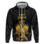 Haitian Negre Marron 1804 Zip Hoodie Black Polynesian Pattern