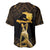 Haitian Negre Marron 1804 Baseball Jersey Gold Polynesian Pattern