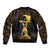 Haitian Negre Marron 1804 Bomber Jacket Gold Polynesian Pattern