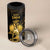 Haitian Negre Marron 1804 4 in 1 Can Cooler Tumbler Gold Polynesian Pattern