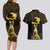 Haitian Negre Marron 1804 Couples Matching Long Sleeve Bodycon Dress and Hawaiian Shirt Gold Polynesian Pattern