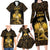 Haitian Negre Marron 1804 Family Matching Long Sleeve Bodycon Dress and Hawaiian Shirt Gold Polynesian Pattern