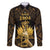 Haitian Negre Marron 1804 Family Matching Long Sleeve Bodycon Dress and Hawaiian Shirt Gold Polynesian Pattern
