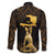 Haitian Negre Marron 1804 Family Matching Long Sleeve Bodycon Dress and Hawaiian Shirt Gold Polynesian Pattern