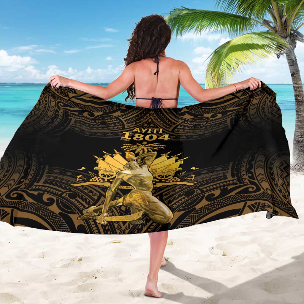 Haitian Negre Marron 1804 Sarong Gold Polynesian Pattern