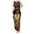 Haitian Negre Marron 1804 Tank Maxi Dress Gold Polynesian Pattern