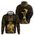 Haitian Negre Marron 1804 Zip Hoodie Gold Polynesian Pattern