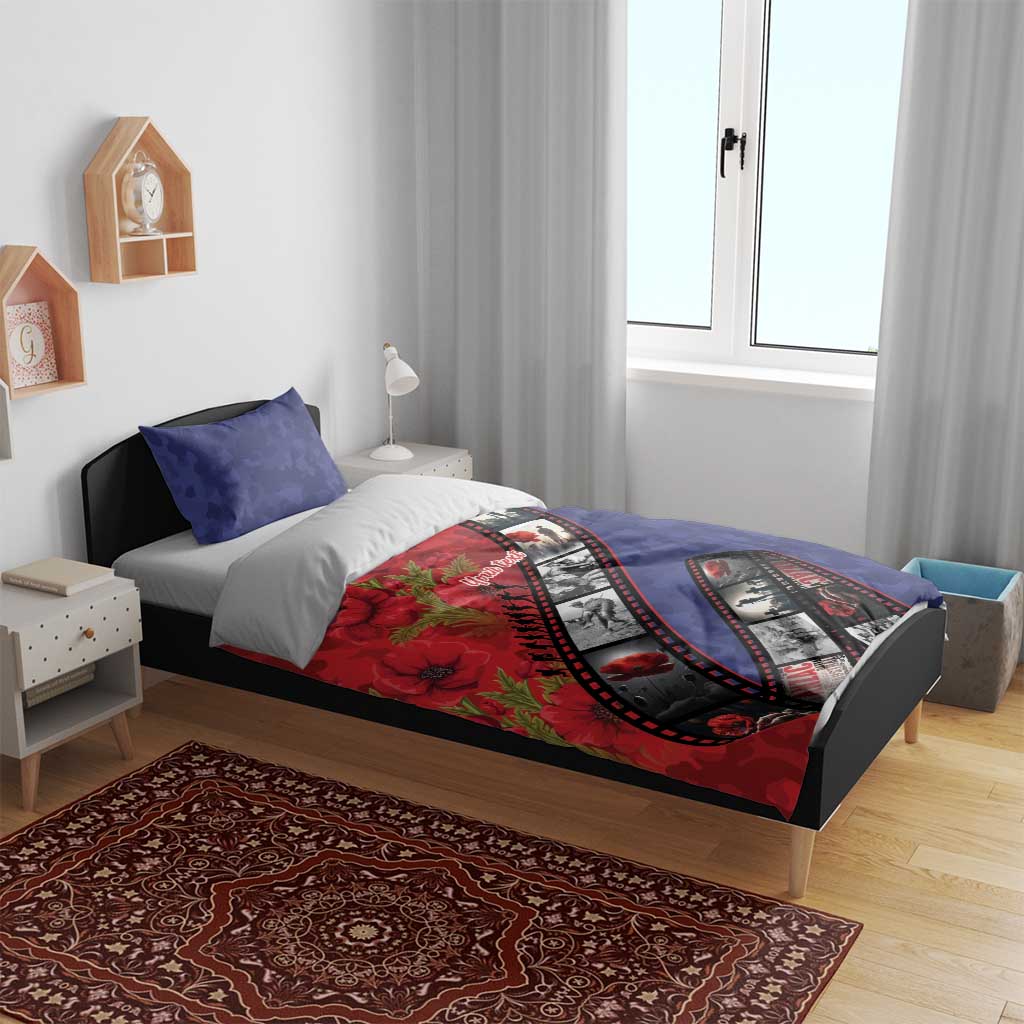 Personalised ANZAC Spirit 1915-2026 Filmstrip Tribute Bedding Set Lest We Forget 25 April