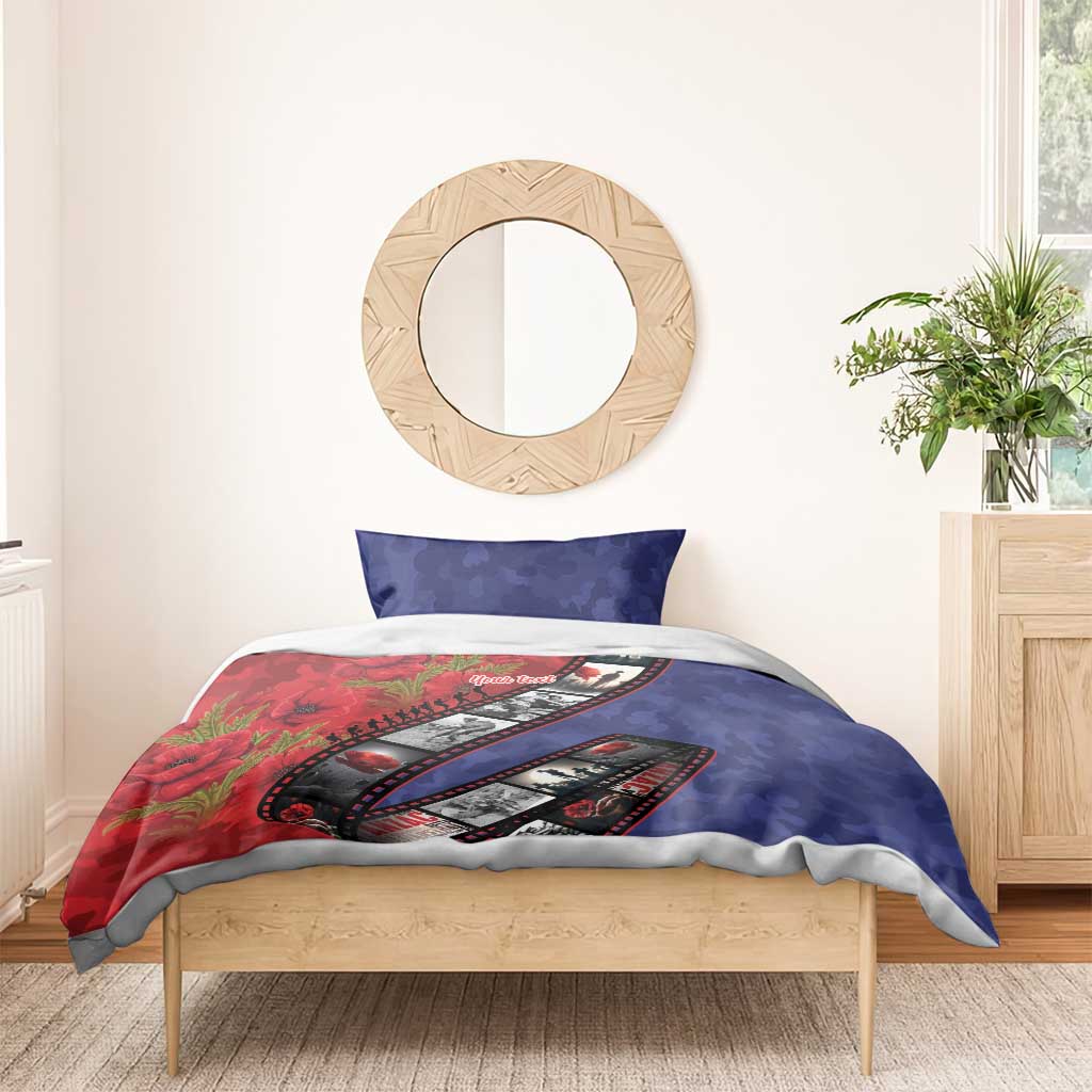 Personalised ANZAC Spirit 1915-2026 Filmstrip Tribute Bedding Set Lest We Forget 25 April