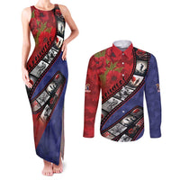 Personalised ANZAC Spirit 1915-2026 Filmstrip Tribute Couples Matching Tank Maxi Dress and Long Sleeve Button Shirt Lest We Forget 25 April LT9 Red - Polynesian Pride