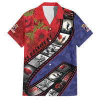 Personalised ANZAC Spirit 1915-2026 Filmstrip Tribute Family Matching Off Shoulder Short Dress and Hawaiian Shirt Lest We Forget 25 April LT9 Dad's Shirt - Short Sleeve Red - Polynesian Pride