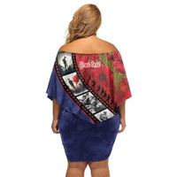 Personalised ANZAC Spirit 1915-2026 Filmstrip Tribute Family Matching Off Shoulder Short Dress and Hawaiian Shirt Lest We Forget 25 April LT9 - Polynesian Pride