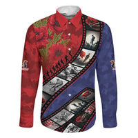 Personalised ANZAC Spirit 1915-2026 Filmstrip Tribute Family Matching Summer Maxi Dress and Hawaiian Shirt Lest We Forget 25 April LT9 Dad's Shirt - Long Sleeve Red - Polynesian Pride