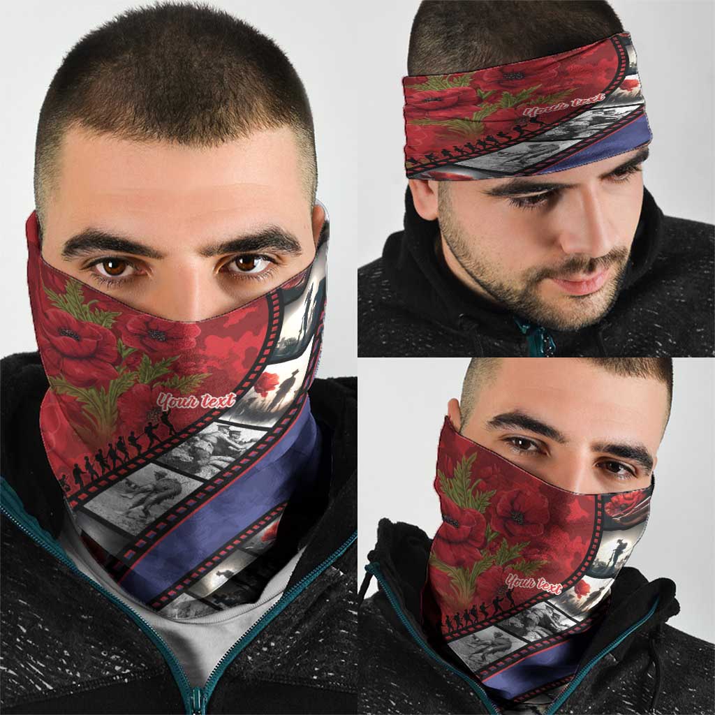 Personalised ANZAC Spirit 1915-2026 Filmstrip Tribute Neck Gaiter Lest We Forget 25 April