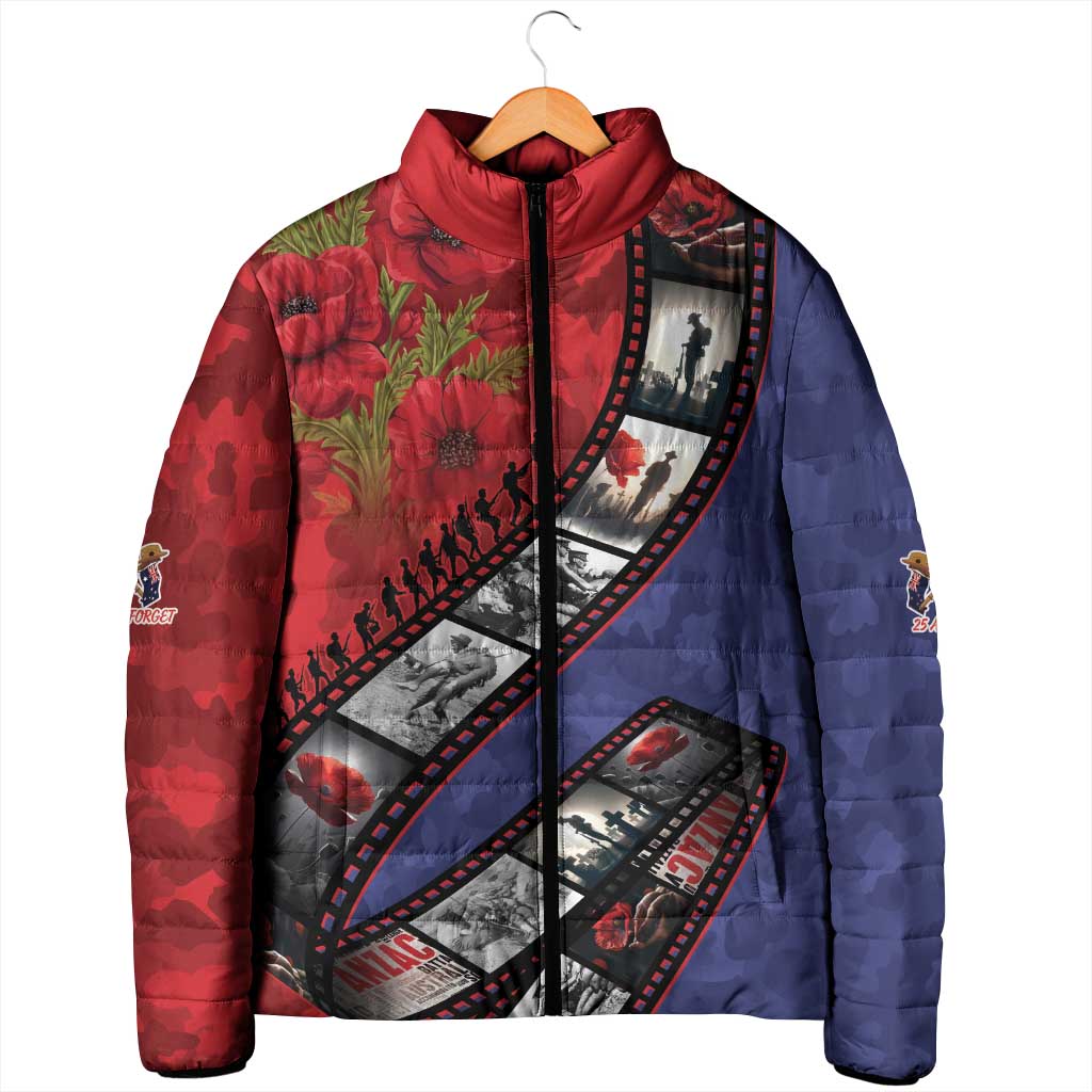 Personalised ANZAC Spirit 1915-2026 Filmstrip Tribute Padded Jacket Lest We Forget 25 April