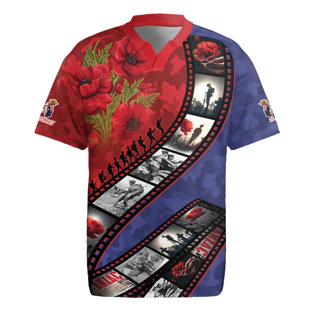 Personalised ANZAC Spirit 1915-2026 Filmstrip Tribute Rugby Jersey Lest We Forget 25 April