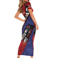 Personalised ANZAC Spirit 1915-2026 Filmstrip Tribute Short Sleeve Bodycon Dress Lest We Forget 25 April LT9 - Polynesian Pride