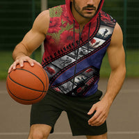 Personalised ANZAC Spirit 1915-2026 Filmstrip Tribute Sleeveless Zip Hoodie Lest We Forget 25 April LT9 - Polynesian Pride