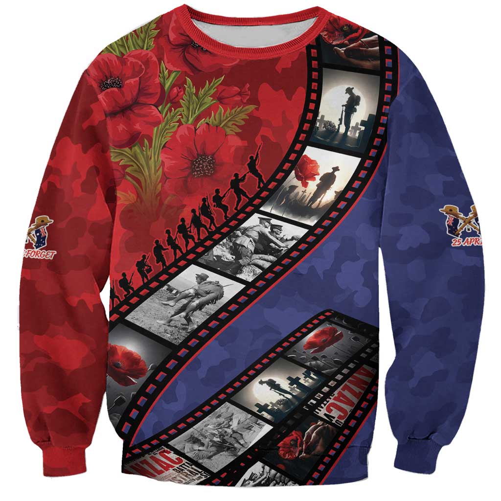 Personalised ANZAC Spirit 1915-2026 Filmstrip Tribute Sweatshirt Lest We Forget 25 April