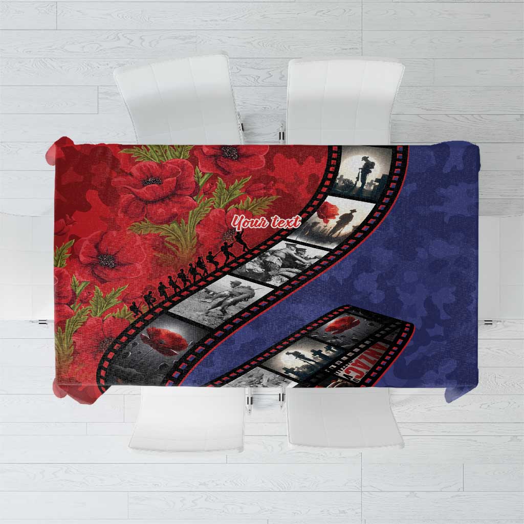 Personalised ANZAC Spirit 1915-2026 Filmstrip Tribute Tablecloth Lest We Forget 25 April