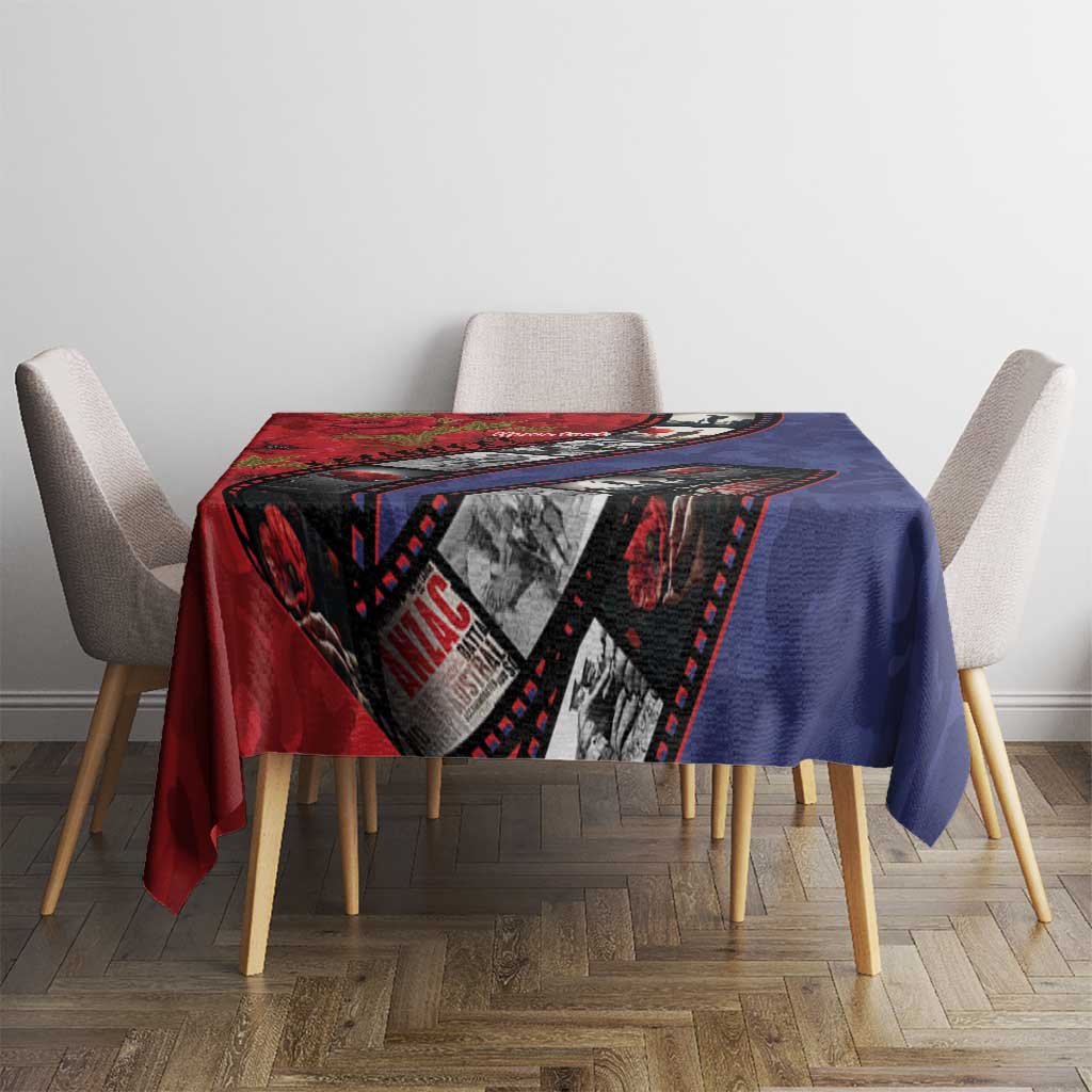 Personalised ANZAC Spirit 1915-2026 Filmstrip Tribute Tablecloth Lest We Forget 25 April